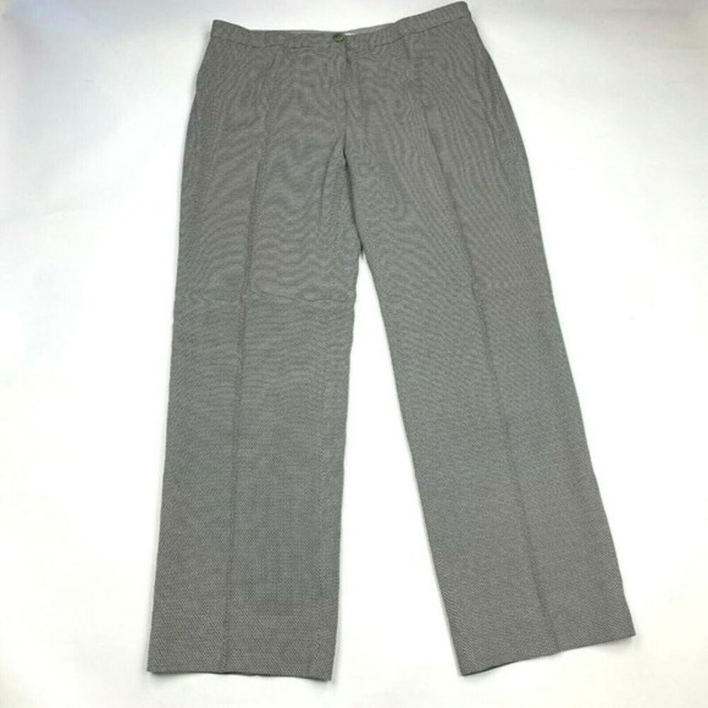 ARMANI Collezioni Gray Textured Wool Blend Pants